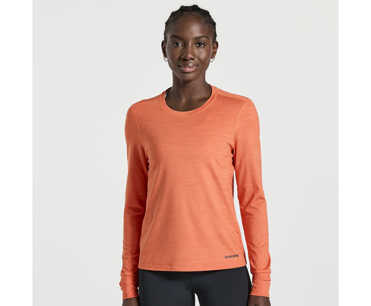 Saucony Boulder Base Layer Women's Ember Heather – Confluence Running  Company