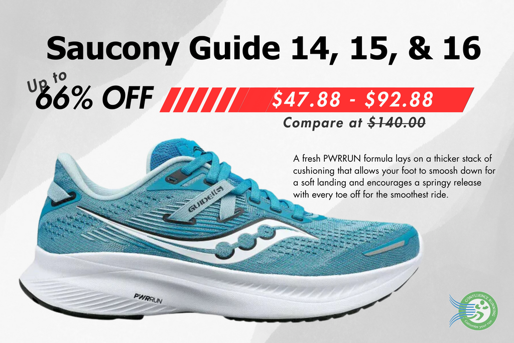 Saucony Guide 16 on deep clearance discounts at Confluence Running, running store near you