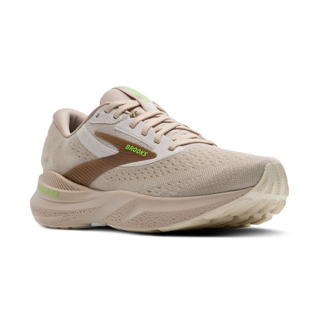 Men's Brooks Adrenaline GTS 24. Tan upper. Tan midsole. Lateral view.