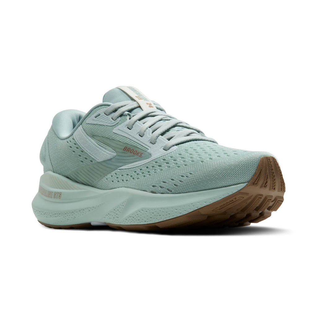 Women's Brooks Adrenaline GTS 24. Grey upper. Grey midsole. Lateral view.