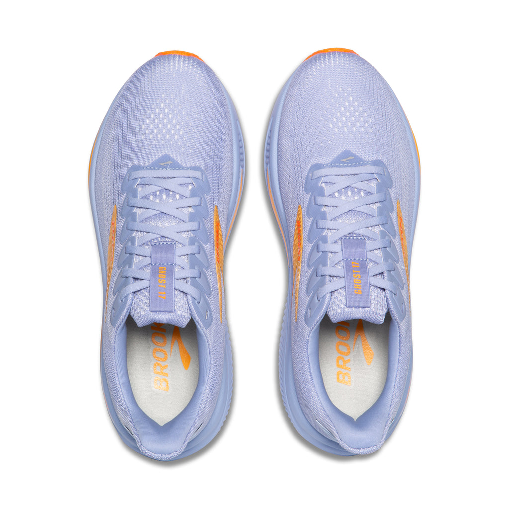 Women's Brooks Ghost 17. Light Blue upper. Light Blue midsole. Top view.