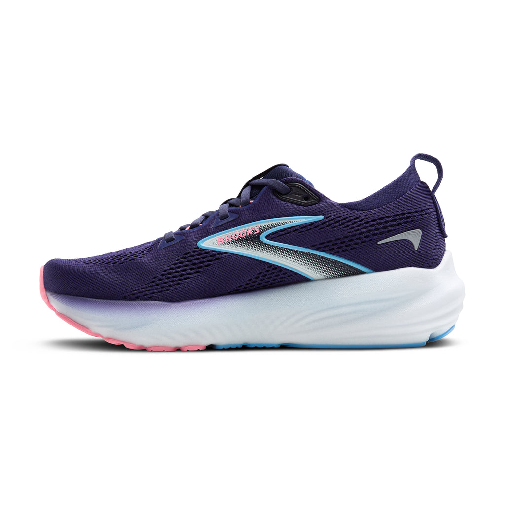 Women's Brooks Glycerin 22. Blue upper. White midsole. Medial view.