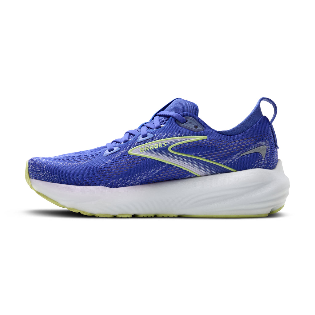 Women's Brooks Glycerin 22. Blue upper. White midsole. Medial view.