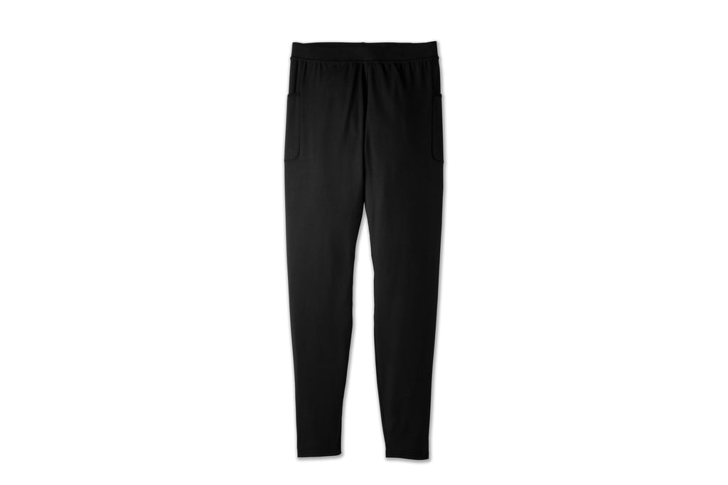 Men's Brooks Source Tights. Black. Front view.