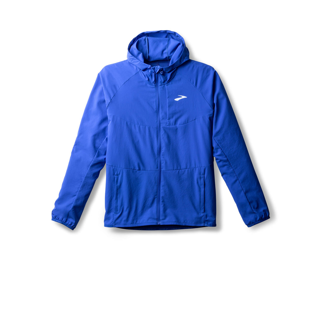 Men's Brooks Canopy Jacket. Blue. Front view.