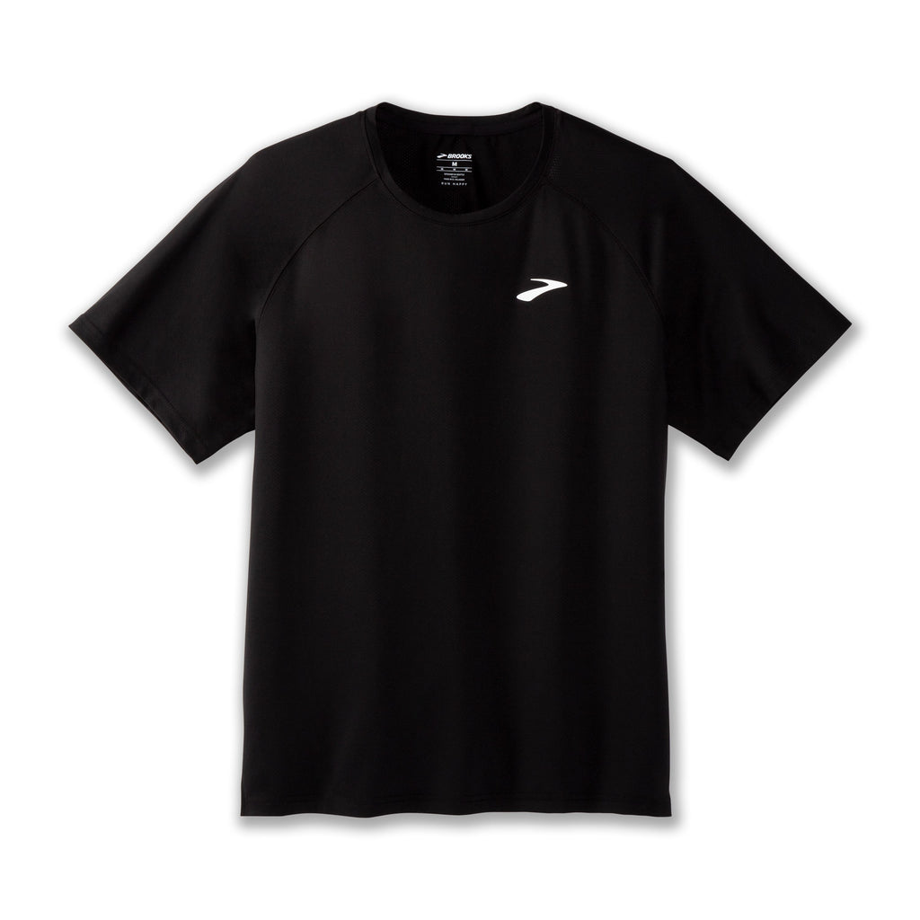 Men's Brooks Atmosphere Short Sleeve 2.0. Black. Front view.