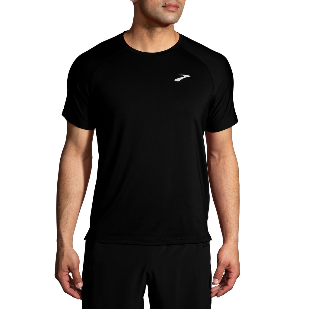 Men's Brooks Atmosphere Short Sleeve 2.0. Black. Front view.