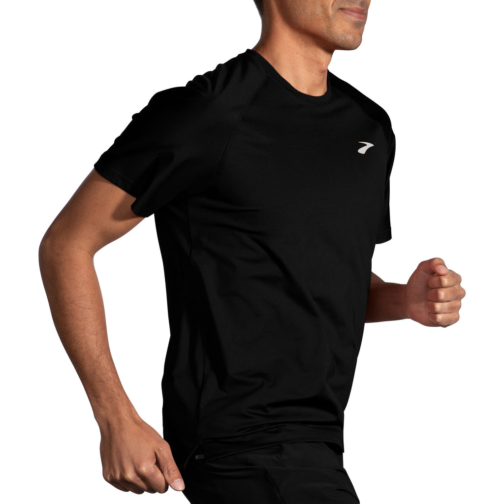 Men's Brooks Atmosphere Short Sleeve 2.0. Black. Lateral view.