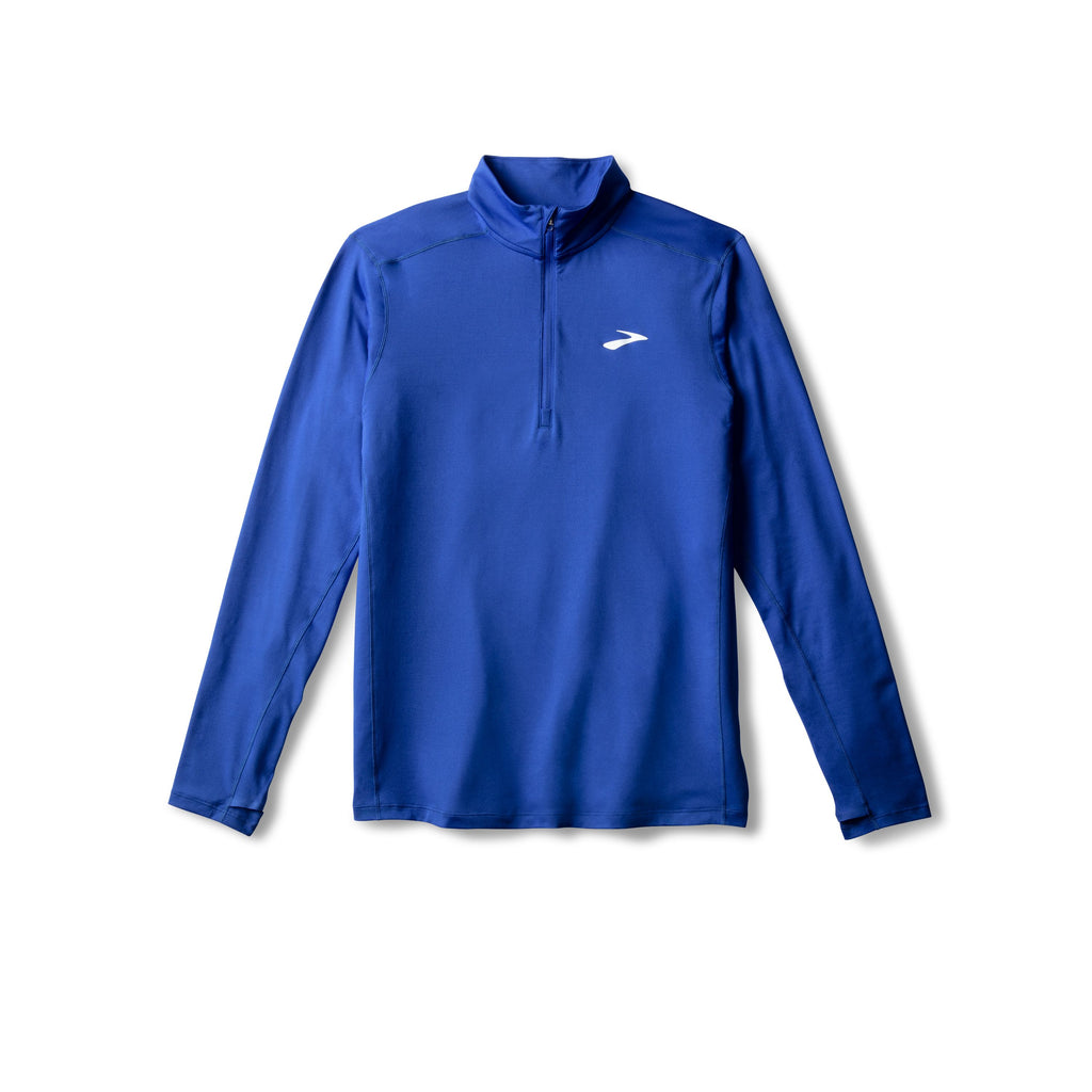 Men's Brooks Dash Half Zip 2.0. Blue. Front view.