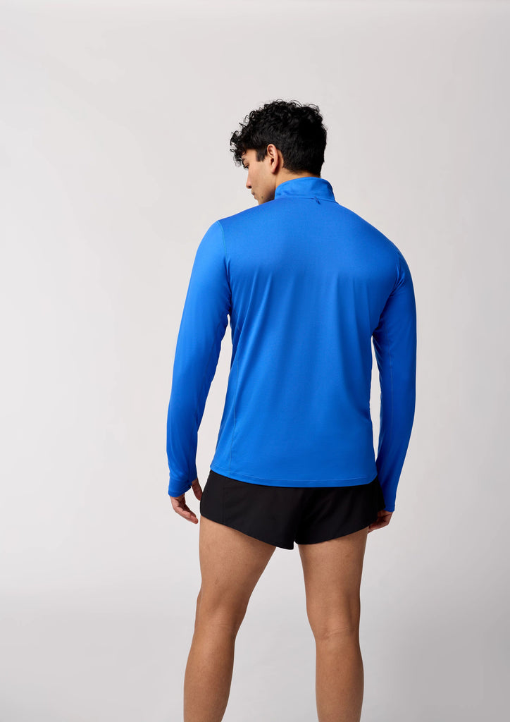 Men's Brooks Dash Half Zip 2.0. Blue. Rear view.