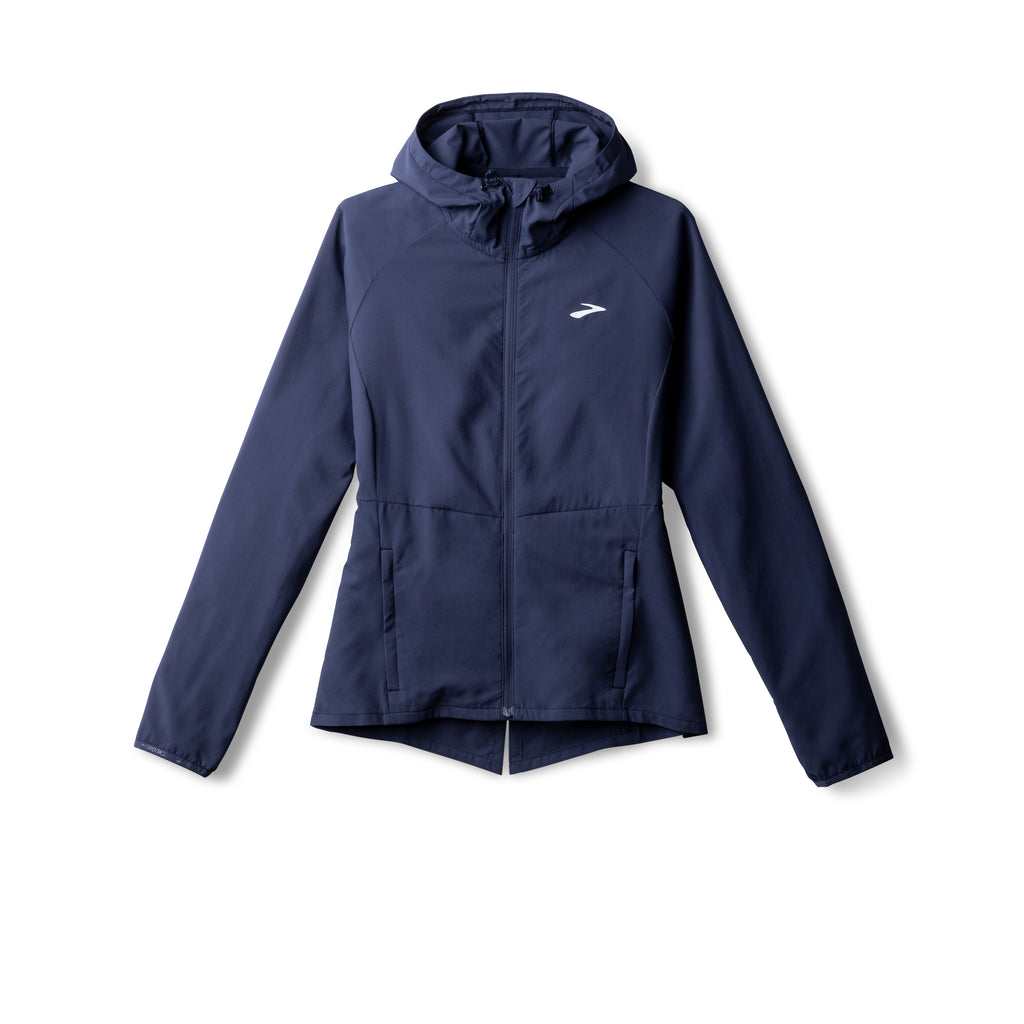 Women's Brooks Canopy Jacket. Dark Blue. Front view.