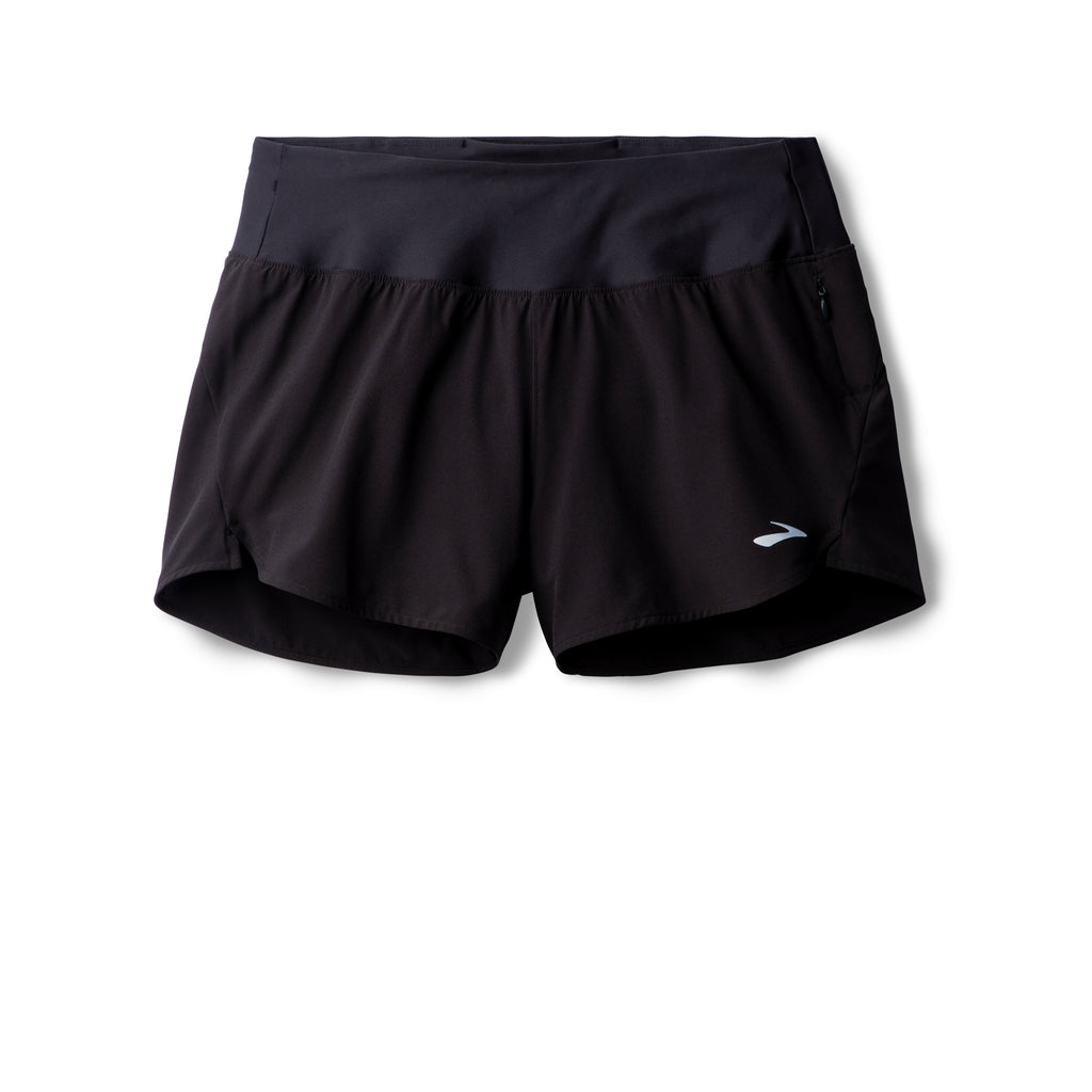 Women's Brooke Chaser 3" Shorts. Black. Front view.