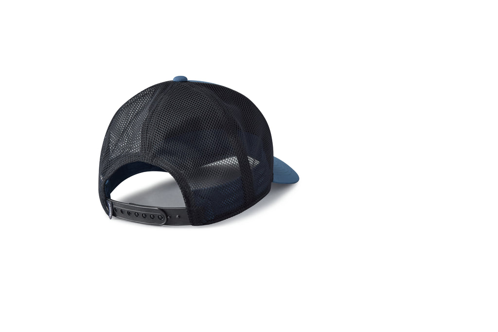 Brooks Surge Trucker Hat. Blue/Black. Rear view.