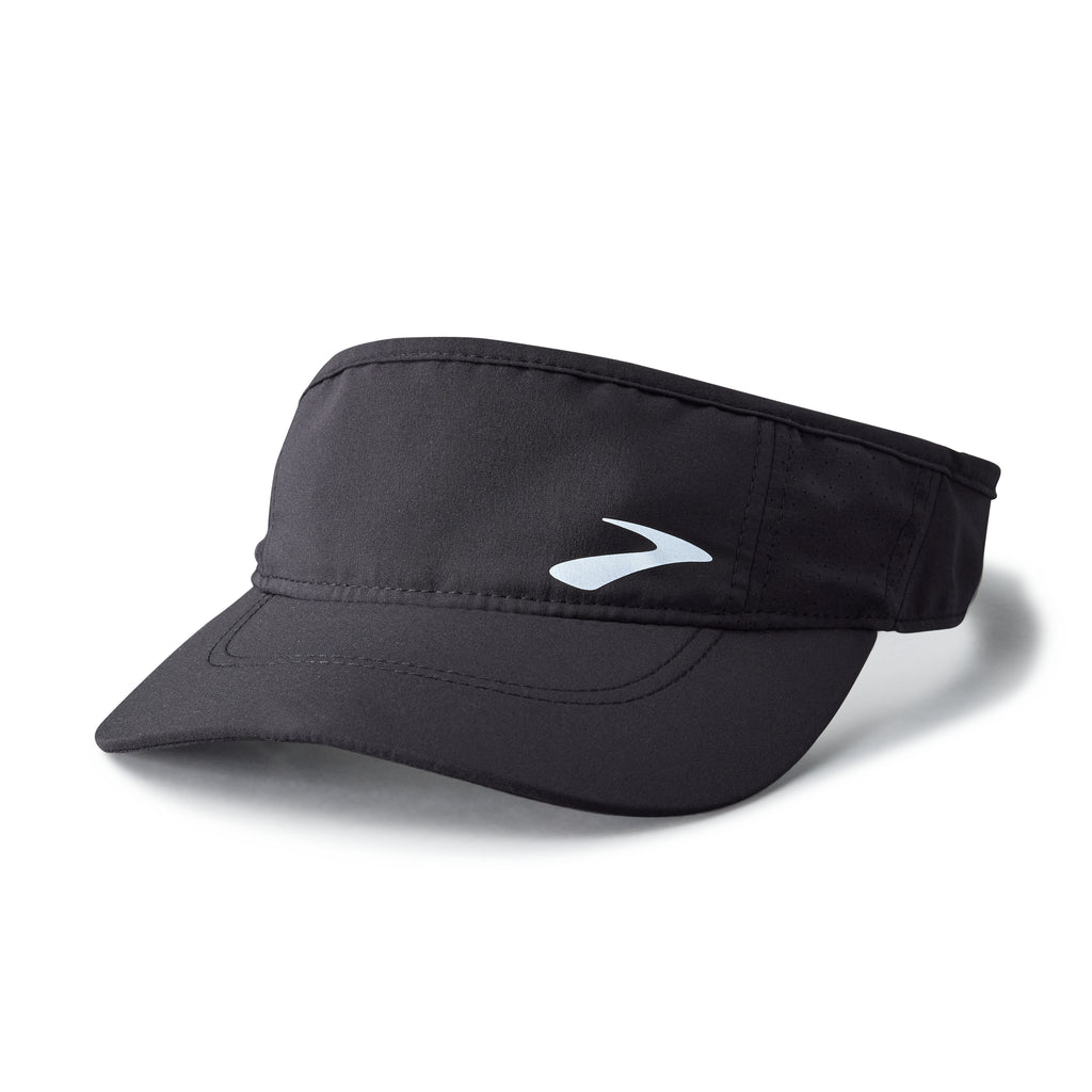 Brooks Journey Visor. Black. Front/Lateral view.