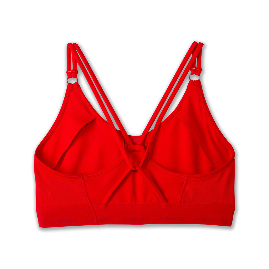 Women's Brooks Plunge Sports Bra 3.0. Red. Rear view.