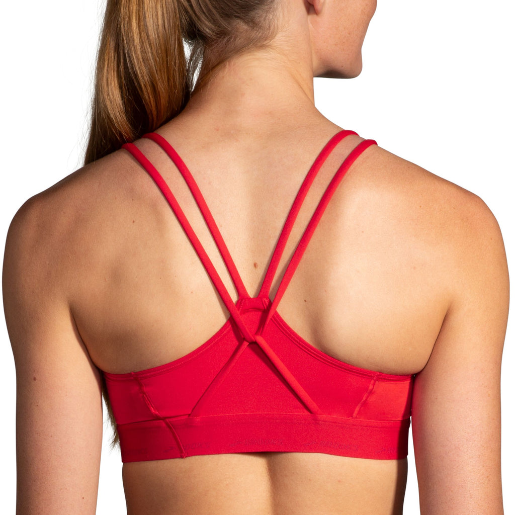 Women's Brooks Plunge Sports Bra 3.0. Red. Rear view.