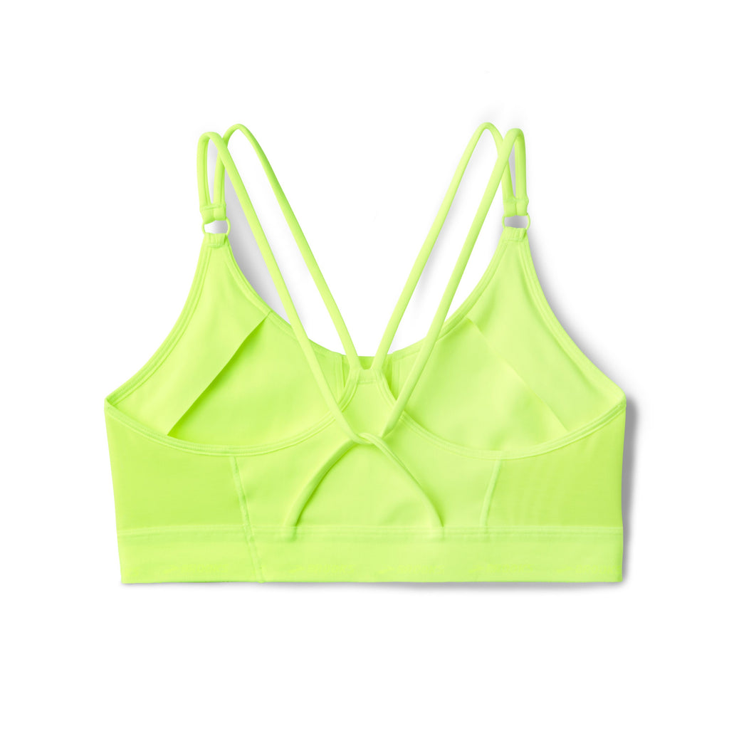 Women'e Brooks Plunge 3.0 Sports Bra. Yellow. Rear view.