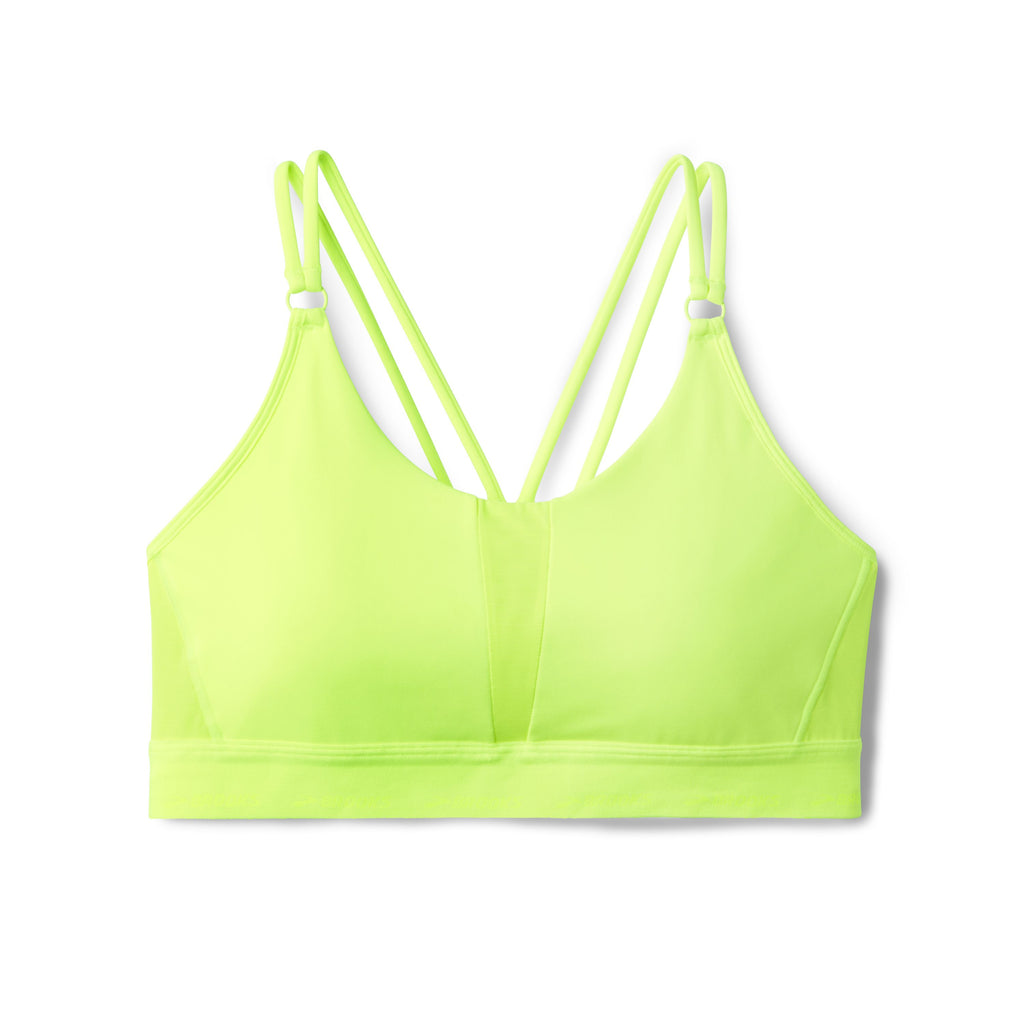 Women'e Brooks Plunge 3.0 Sports Bra. Yellow. Front view.