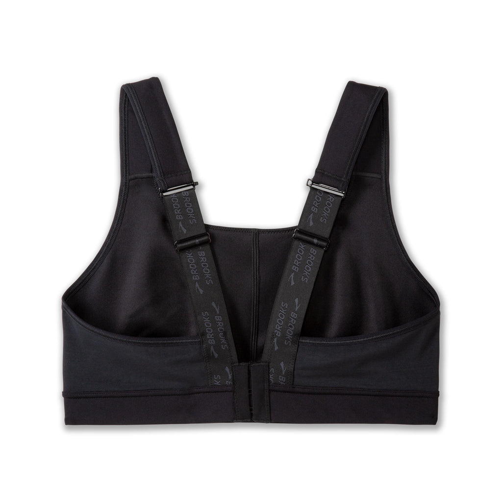 Women's Brooks Drive Convertible 2.0 Sports Bra. Black. Rear view.