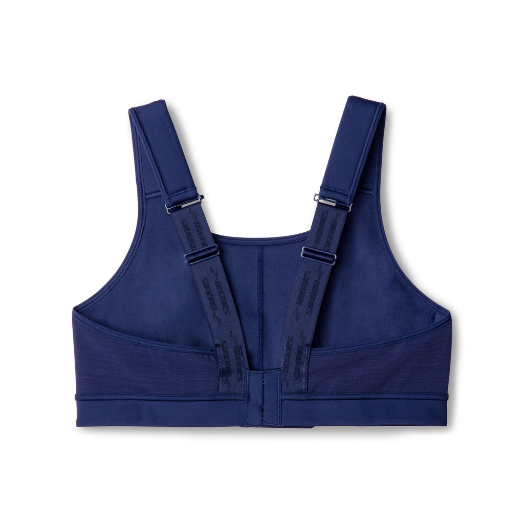 Women's Brooks Drive Convertible 2.0 Sports Bra. Dark Blue. Rear view.