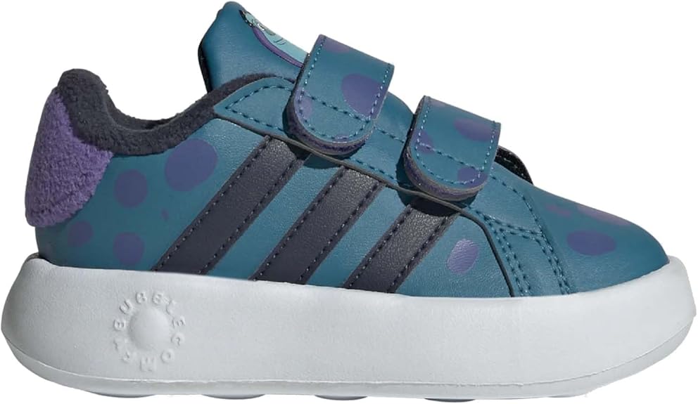 Adidas X Grand Court Sulley 2.0. Active Teal/Legend Ink/Purple Rush. Lateral view.