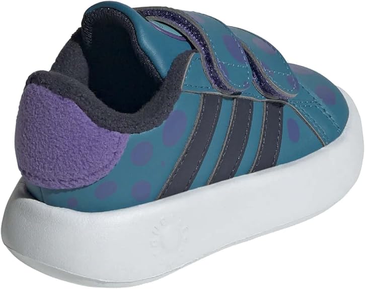 Adidas X Grand Court Sulley 2.0. Active Teal/Legend Ink/Purple Rush. Rear/Lateral view.