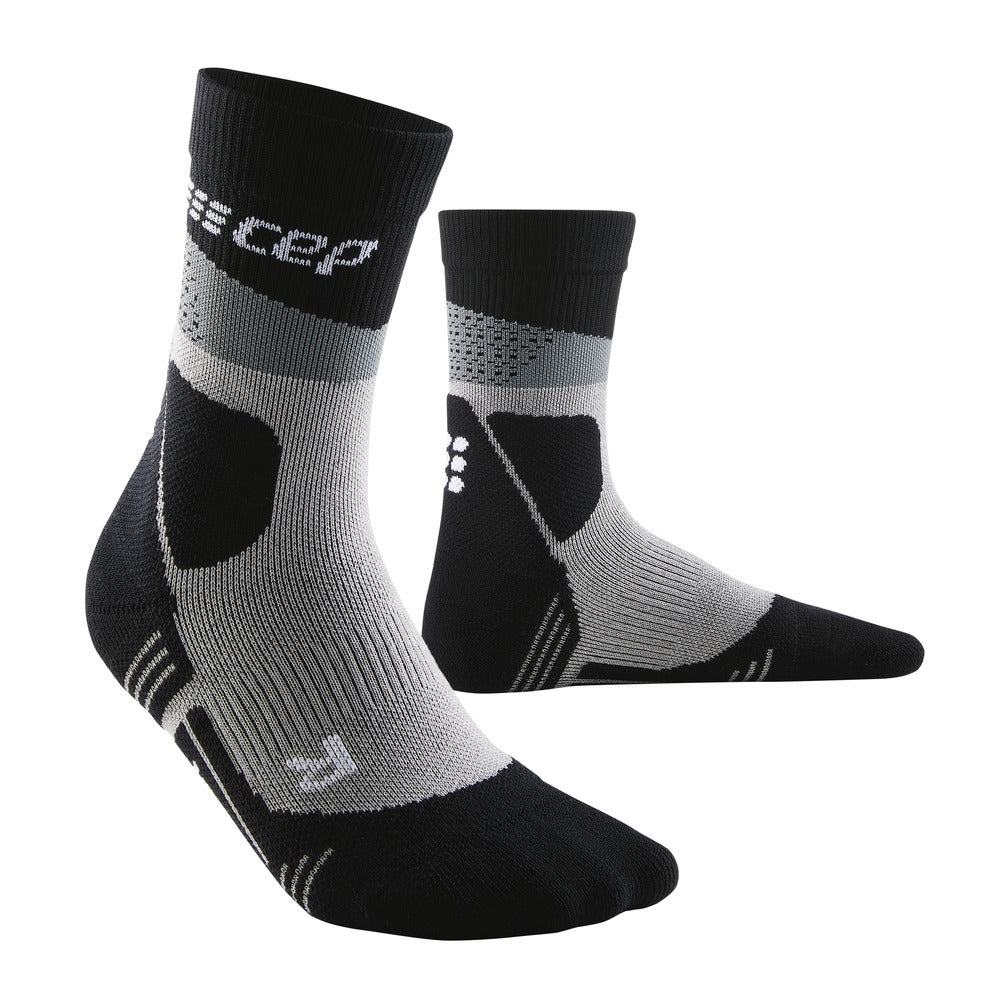 Men's CEP Max Cushion Mid Compression Socks. Black. Lateral view.