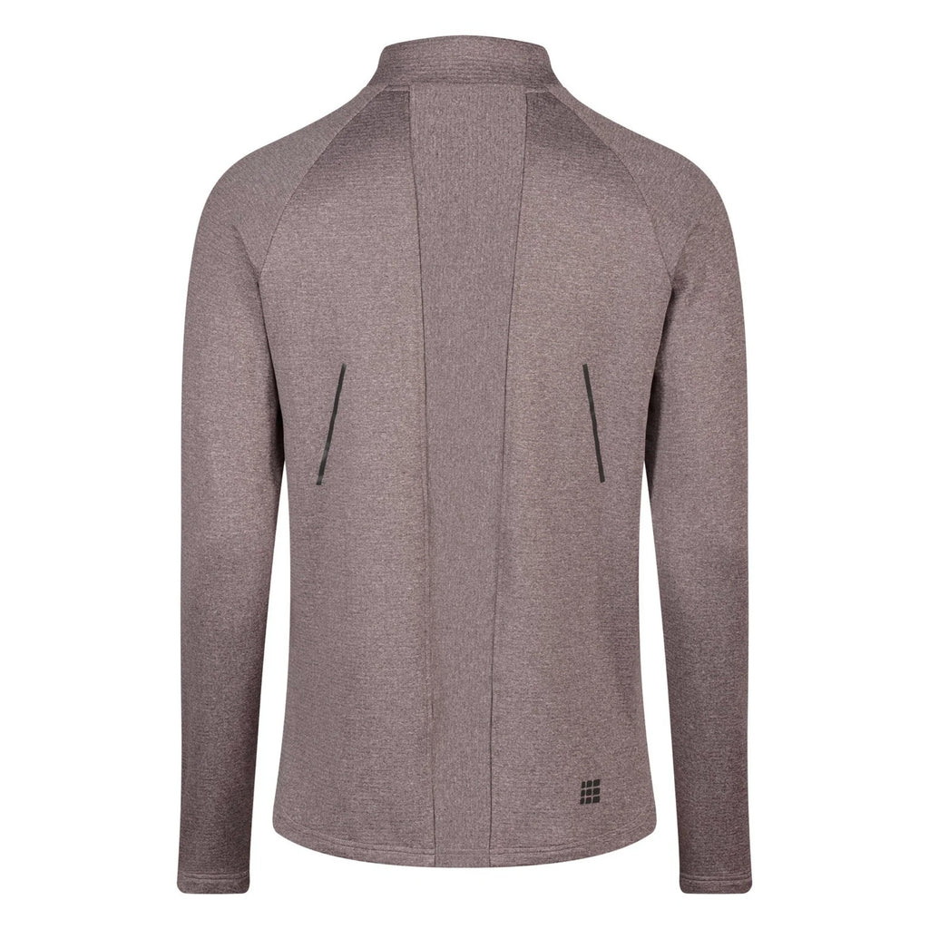 Men's CEP Cold Weather Quarter Zip Pullover. Grey. Front view.