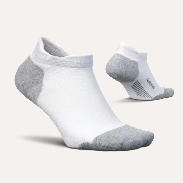 Unisex Feetures Elite Max Cushion No Show. White.