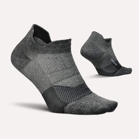 Unisex Feetures Ultra Light Cushion. No Show Tab. Gray.