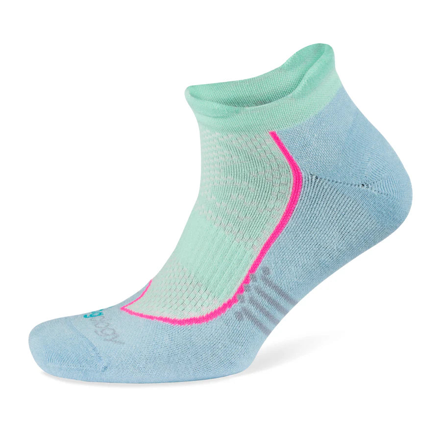 Jogology High Cushion No Show socks. Mint. Lateral view.