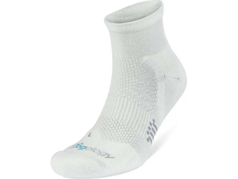 Jogology Medium Cushion Quarter Socks. White. Front/Lateral view.