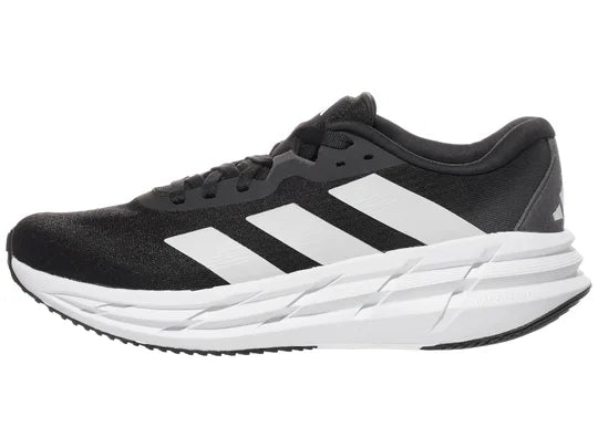 Men's Adidas Adistar 3. Black upper. White midsole. Lateral view.