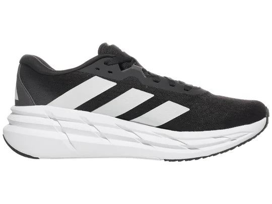 Men's Adidas Adistar 3. Black upper. White midsole. Medial view.