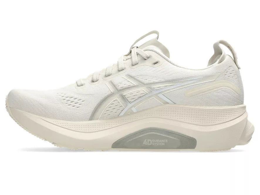 Men's Asics Gel Kayano 32. Beige upper. Beige midsole. Medial view.