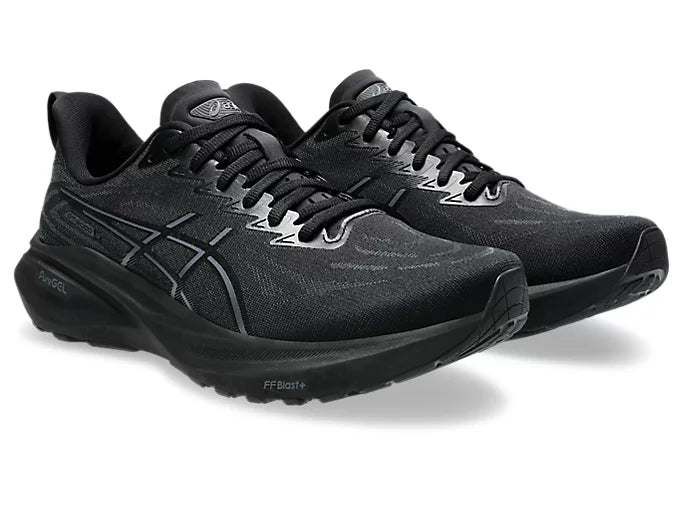 Men's Asics GT 2000 13. Black upper. Black midsole. Lateral view.