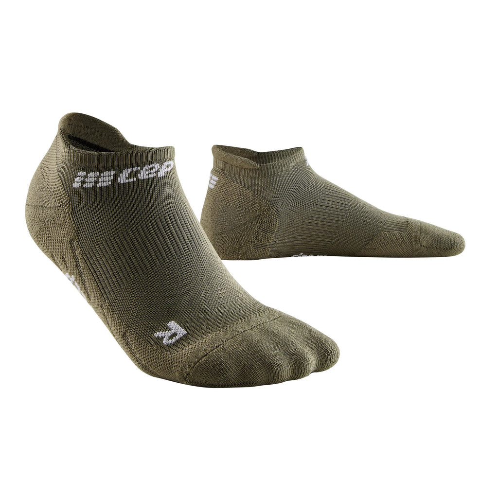 Men's CEP The Run Sock 4.0 No Show. Olive.