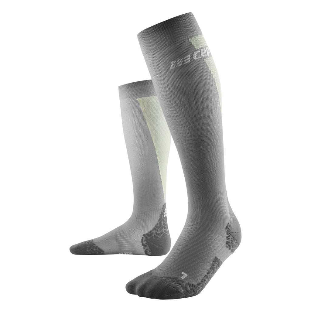 Men's CEP Ultralight Tall Compression Socks. Grey. Lateral view.