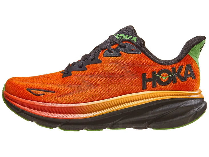 Hoka | Clifton 9 | Men's | Flame/Vibrant Orange – Confluence 