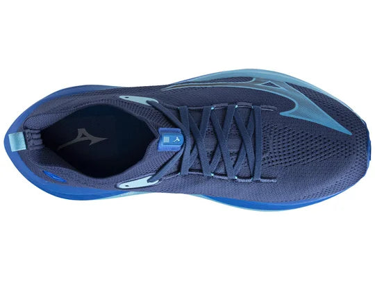 Men's Mizuno Neo Vista. Blue upper. Blue midsole. Top view.