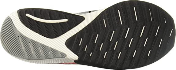 Men's New Balance FuelCell Propel v2. Grey upper. White midsole. Bottom view.