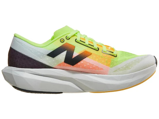 Men's New Balance FuelCell Rebel v4. White upper. White midsole. Medial view.