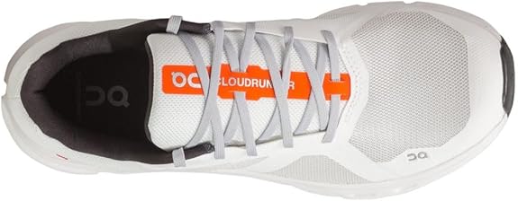 Men's On Cloudrunner. White upper. White midsole. Top view.