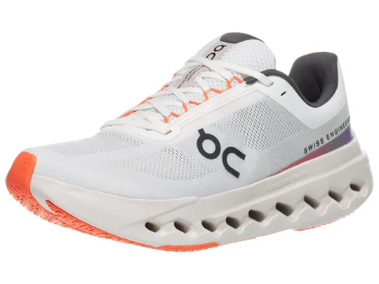 Men's On Running Cloudsurfer Next. White upper. White midsole. Lateral view.