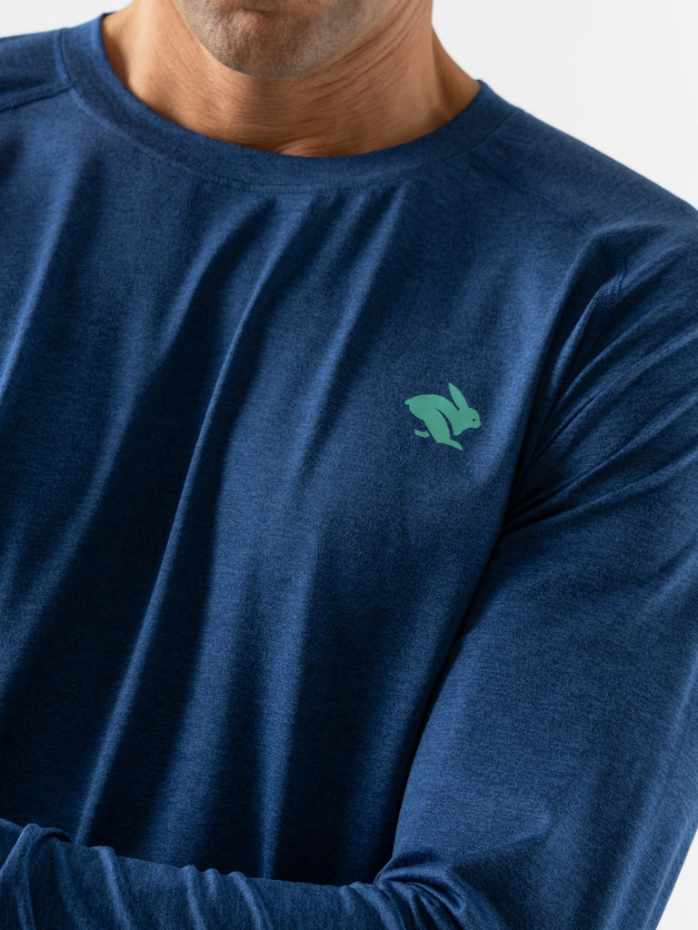 Men's rabbit EZ Long Sleeve. Navy. Front view.