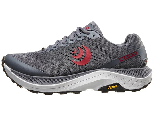 Men's Topo Ultraventure 3. Grey upper. Grey midsole. Lateral view.