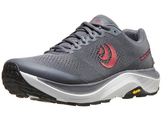 Men's Topo Ultraventure 3. Grey upper. Grey midsole. Lateral view.