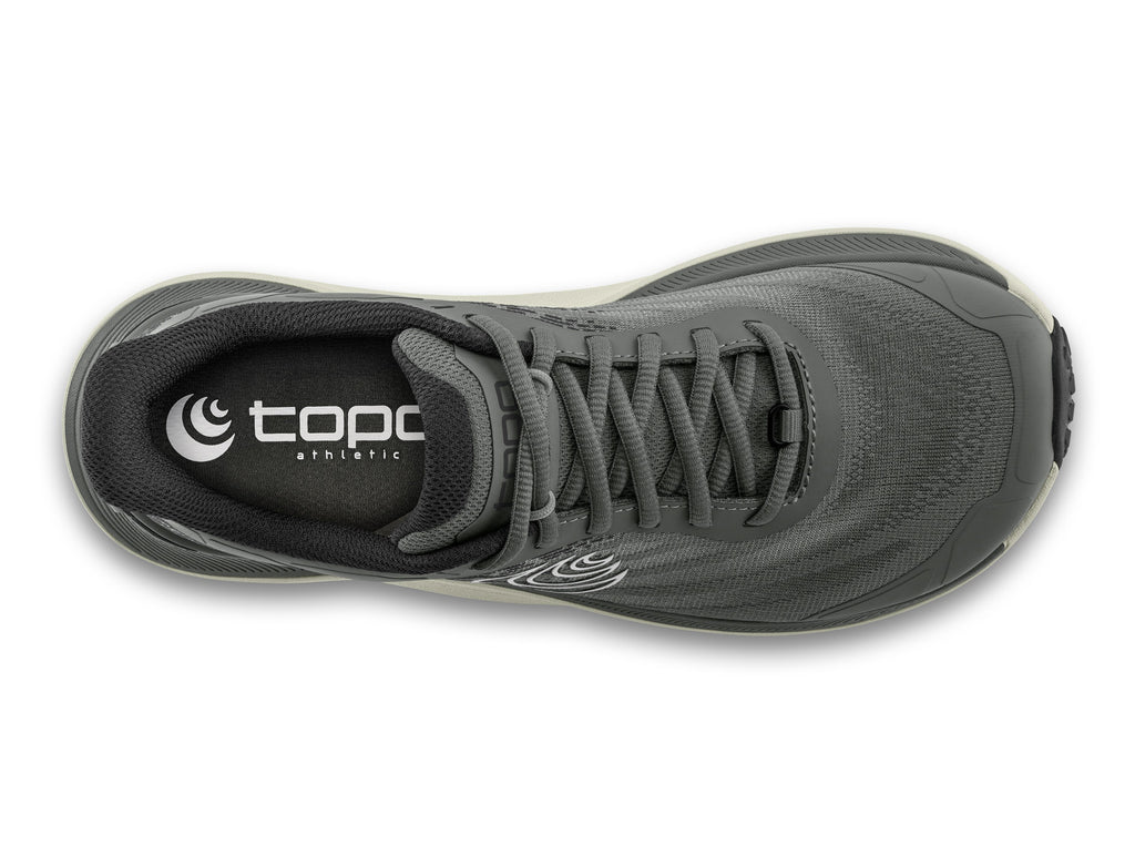 Men's Topo Ultraventure 4. Grey upper. Grey midsole. Top view.