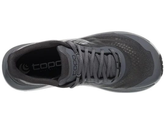 Men's Topo Ultraventure 4. Grey upper. Grey midsole. Top view.