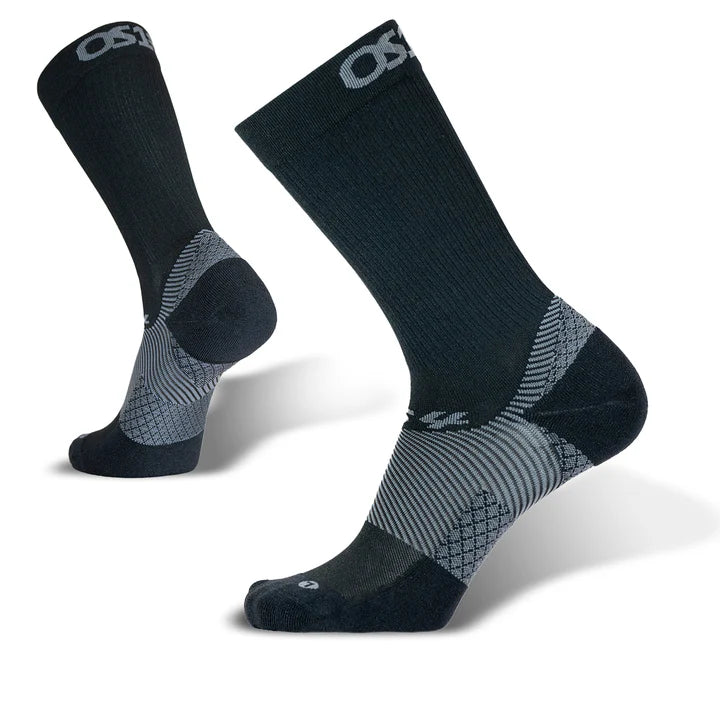 OS1st Plantar Fasciitis Socks. Crew. Black.